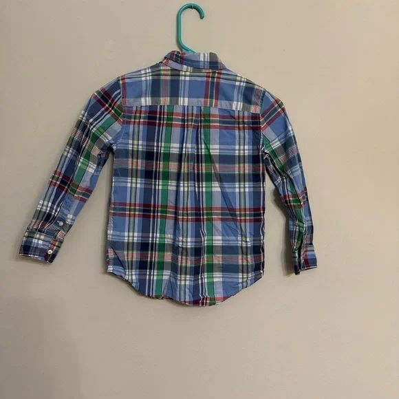 Polo Ralph Lauren Big Boys' Plaid Brushed Cotton Oxford Shirt. size 6 - Picture 2 of 3